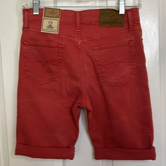 Polo by Ralph Lauren Sullivan Slim Boys Brick Red stone washed Shorts size 12 - Picture 6 of 10